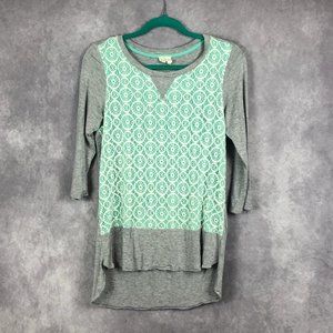 Anthropologie Sparrow Mixed Media Tunic Top Half Sleeve Multicolor Size Small